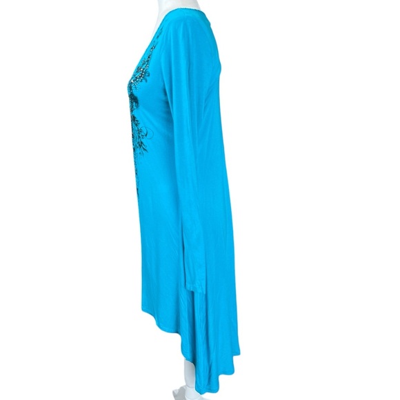 Ariat Western Country Bling Cross Embroidered High Low Long Sleeve Tunic Dress - Picture 3 of 7